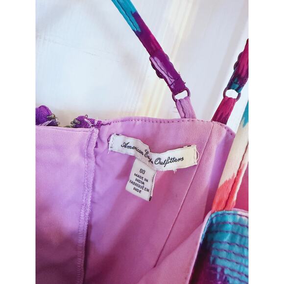 American Eagle Vintage Aztec Mini Dress 00 Boho Y2K Western Retro Dopamine Funky - Picture 5 of 8